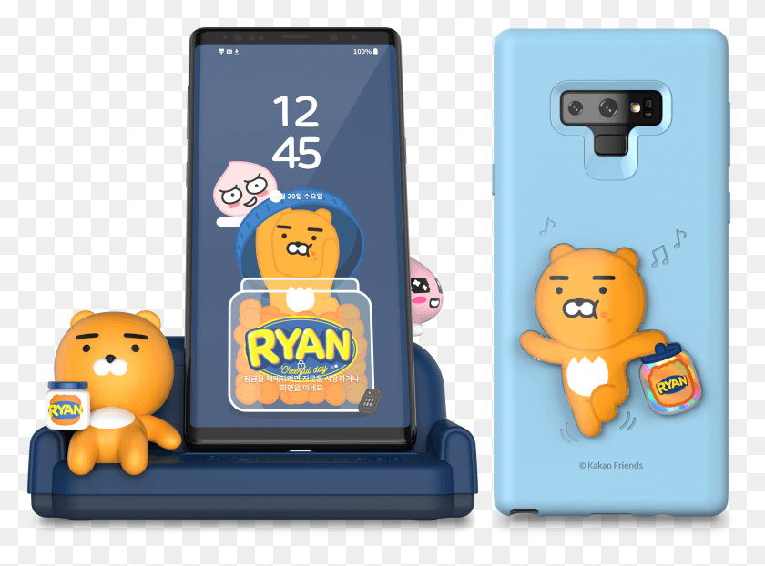 2533x1826 Kakao Friends Note9 Ryan Amp Apeach Charging Stand Ryan Kakao Friends Samsung Note 9 Case, Mobile Phone, Phone, Electronics HD PNG Download