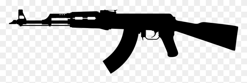 1281x369 Kalashnikovautomatic Vector Graphics Ak 47 Silhouette, Gray, World Of Warcraft HD PNG Download