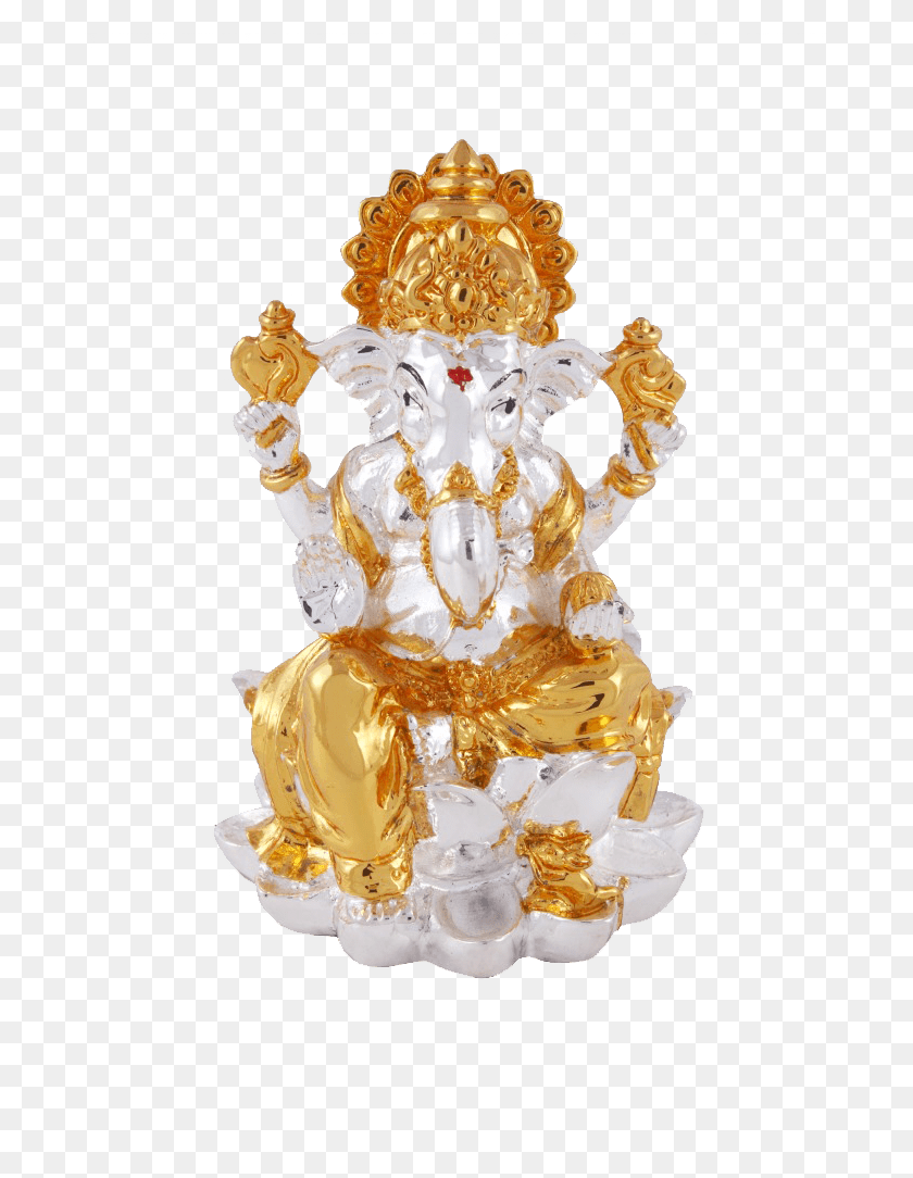 683x1024 Kamal Ganesha Statue, Gold, Crystal, Figurine HD PNG Download