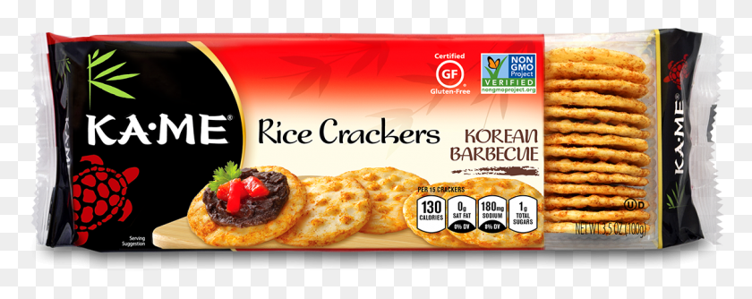 1129x398 Kame Rice Crackers, Food, Bread, Flyer HD PNG Download