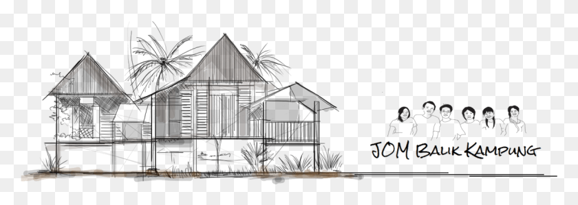 1188x365 Kampung House House, Triangle, Person, Human HD PNG Download