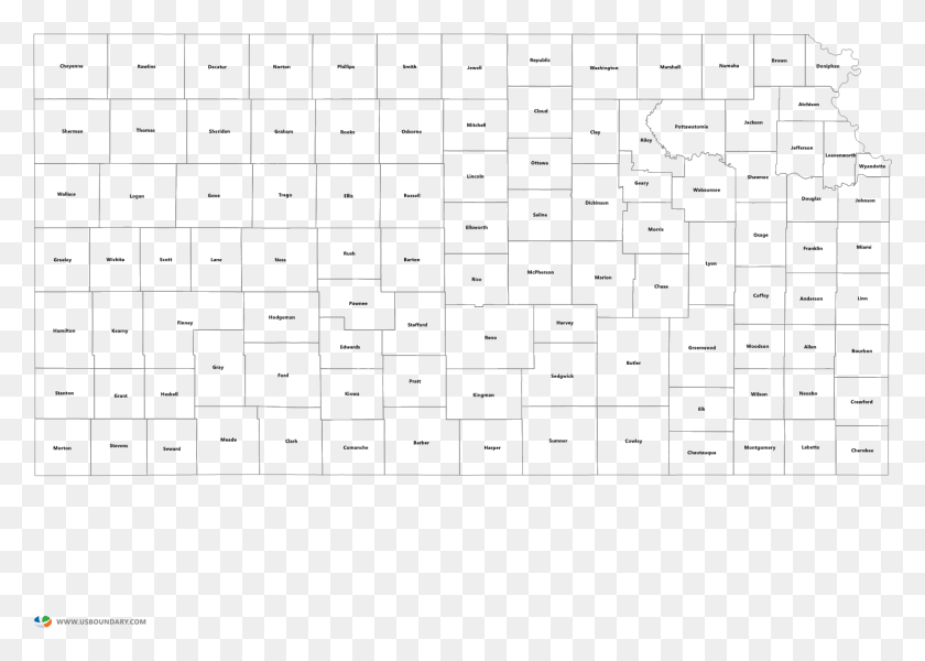 1486x1030 Kansas Counties Outline Map Cross, Chess, Game, Pattern HD PNG Download