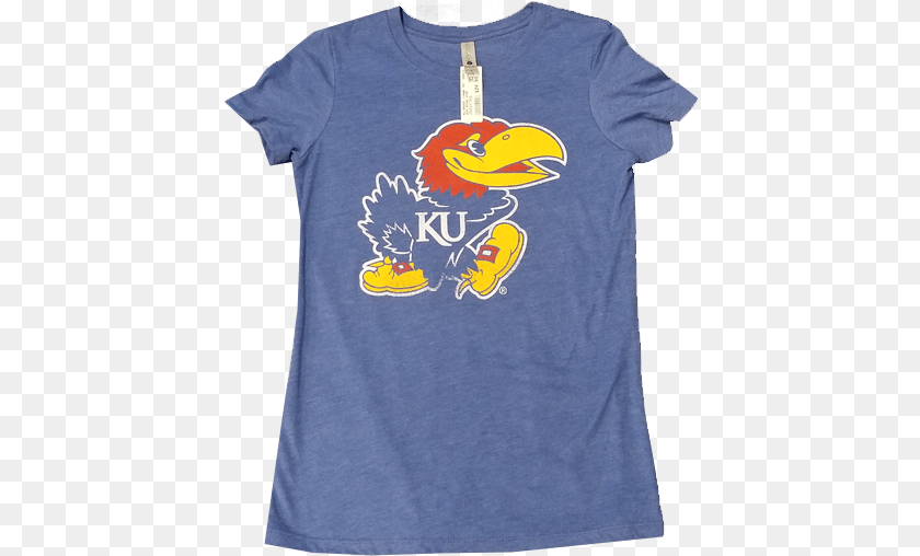 435x508 Kansas Jayhawks Washed Jayhawk Women S Triblend Duck, Clothing, T-shirt, Shirt Sticker PNG