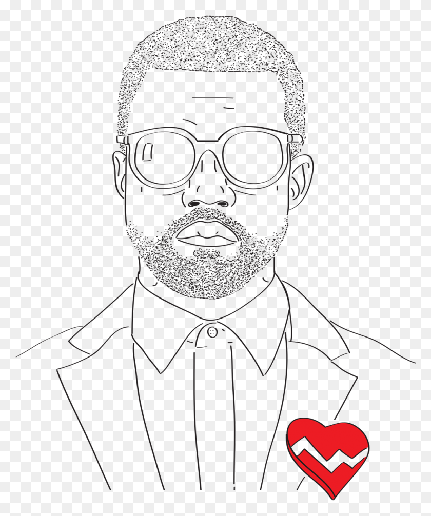 1001x1215 Kanye West Face Line Art, Head, Person, Human HD PNG Download