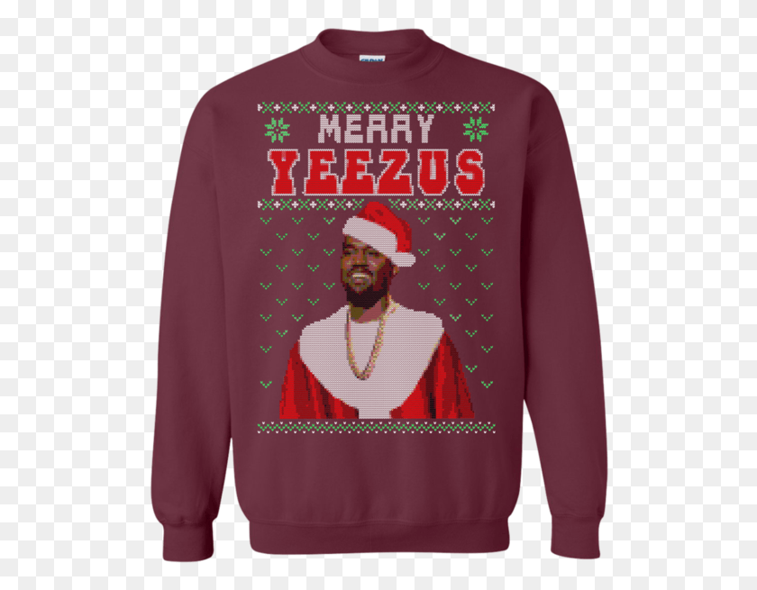 510x595 Kanye West Xmas Cc Sweatshirt, Clothing, Apparel, Sleeve HD PNG Download