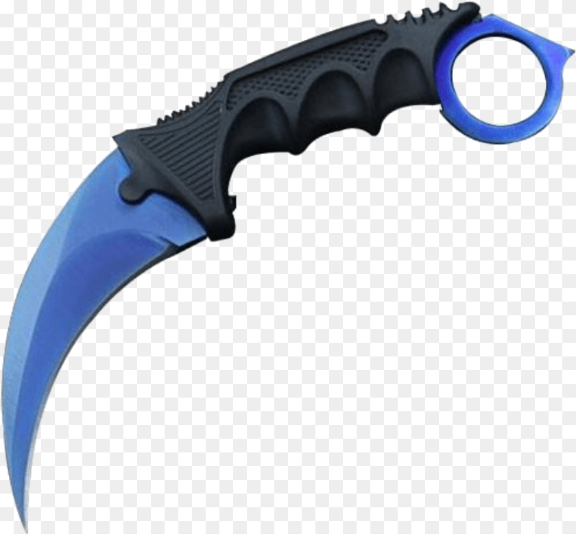 Karambit Karambitlore Blue Bluekarambit Csgo Knife Cuchillos Forma De Garra, Blade, Dagger, Weapon PNG