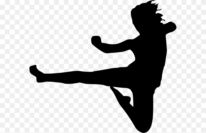 600x542 Karate Girl Clipart, Gray PNG