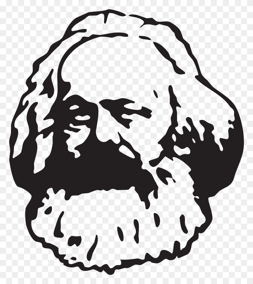 Карл Маркс черно белый портрет