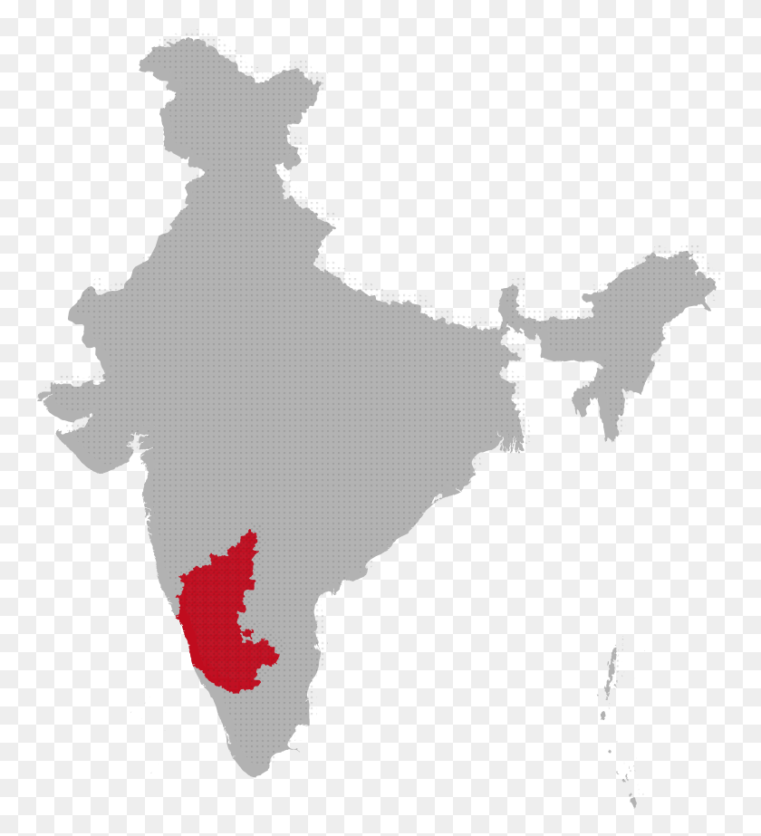 759x863 Карнатака Изображение Карты Керала На Карте Индии, Диаграмма, Участок, Атлас Hd Png Скачать