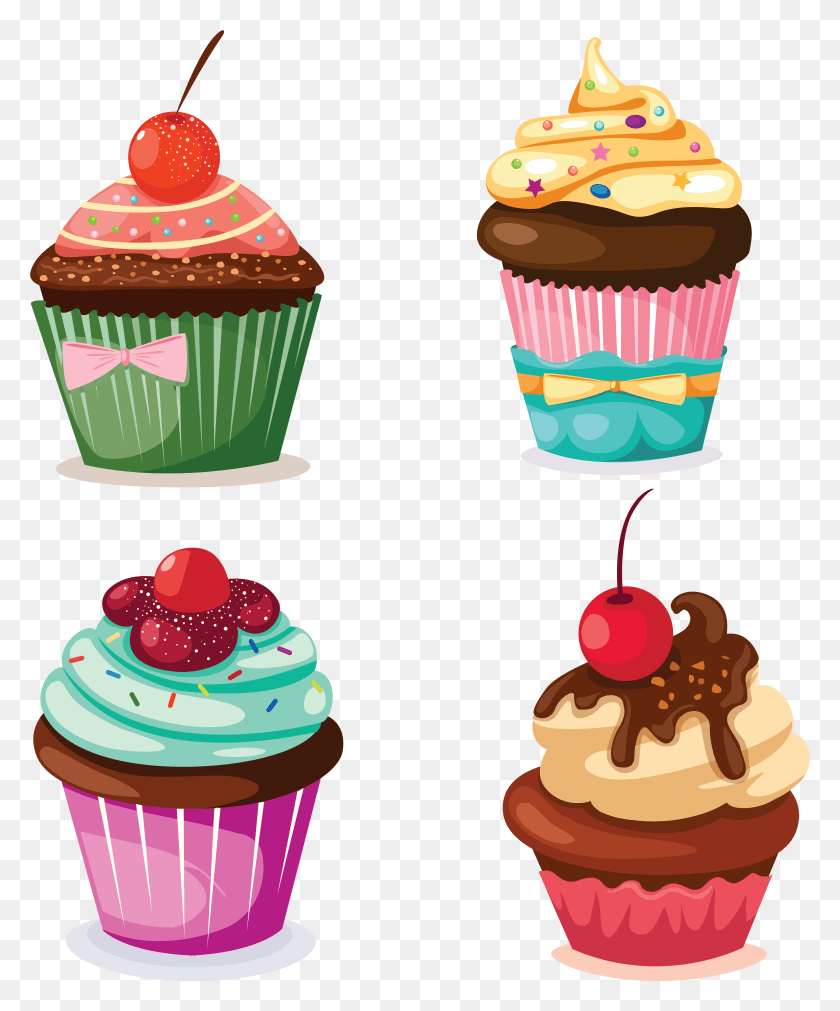 5424x6614 Kartinka Sweetie Cupcakes Cute Cupcakes Paper Cupcake Happy Birthday Wallpaper Mobile, Cream, Cake, Dessert HD PNG Download