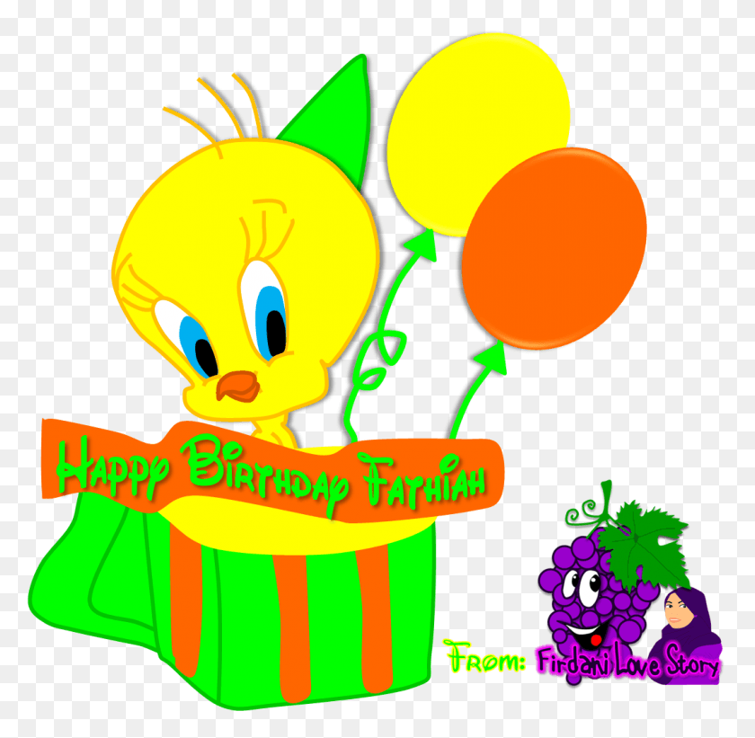 1071x1046 Kartun Tweety Free Cliparts That You Can To Happy Birthday Tweety Bird Clipart, Graphics, Balloon HD PNG Download