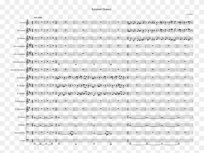 755x571 Katamari Damacy For Marching Band Sheet Music Lacrimosa For F Horn, Gray, World Of Warcraft HD PNG Download
