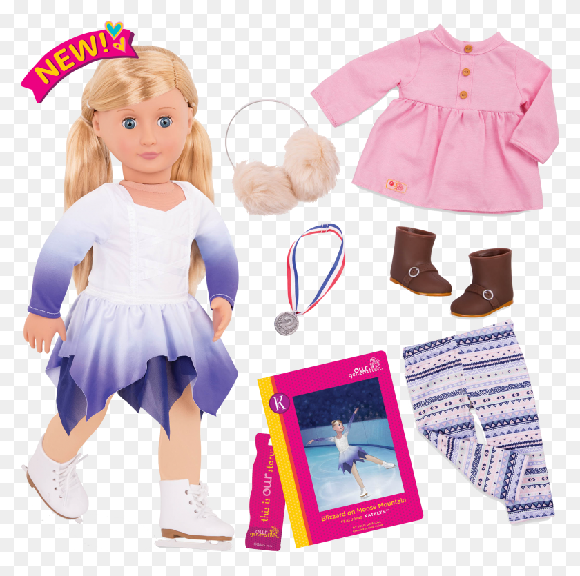 2069x2057 Katelyn Deluxe 18 Inch Figure Skater Doll With Book Our Generation Katelyn, Person, Human, Toy HD PNG Download