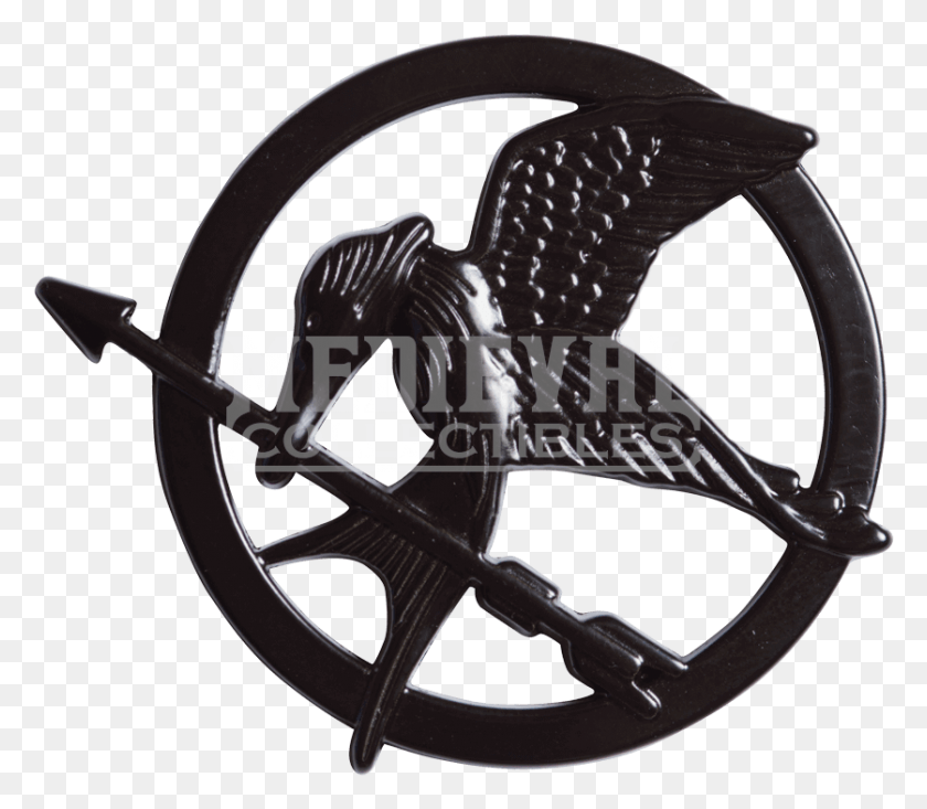 837x723 Descargar Png Katniss Black Mockingjay Pin Negro Mockingjay Pin, Logotipo, Símbolo, Marca Registrada Hd Png