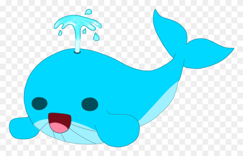 1608x988 Kawaii Blue Whale Spouting Cartoon, Sea Life, Animal, Mamífero Hd Png