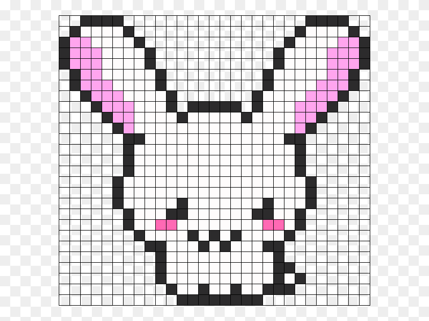 610x568 Kawaii Bunny Perler Bead Pattern Bead Sprite Kawaii Bunny Perler Beads, Game, Crossword Puzzle HD PNG Download