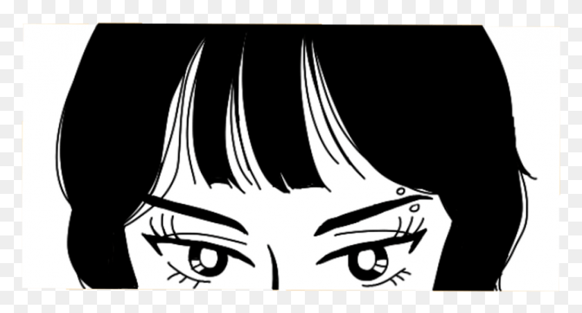 951x478 Descargar Png Kawaii Lindo Negro Manga Anime Girl Goth Illustration, Comics, Libro, Planta Hd Png