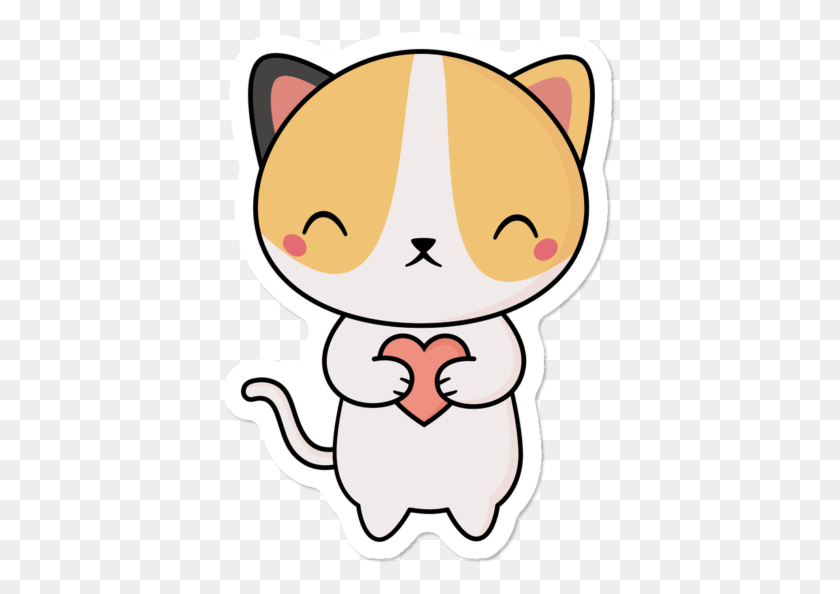 395x534 Kawaii Cute Cat With A Heart Cuteness, Toy, Plush, Doll HD PNG Download