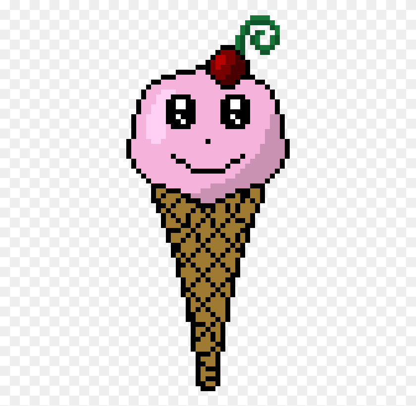 331x761 Kawaii Ice Cream Cone Pixel Art Эстетическое Аниме, Свет, Коврик, Этикетка Png Скачать