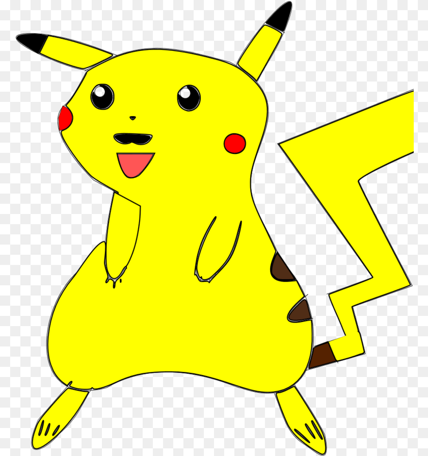 783x895 Kawaii Pikachu Moustache Pikachu Drawn, Animal, Bear, Mammal, Wildlife Clipart PNG