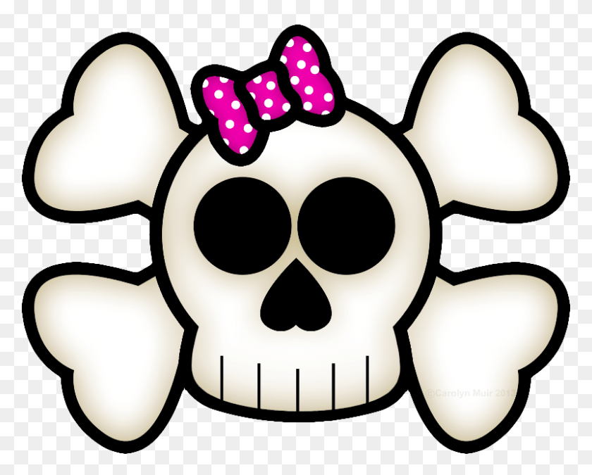 800x631 Kawaii Skull Crossbones Skull And Crossbones, Food, Stencil, Logo HD PNG Download