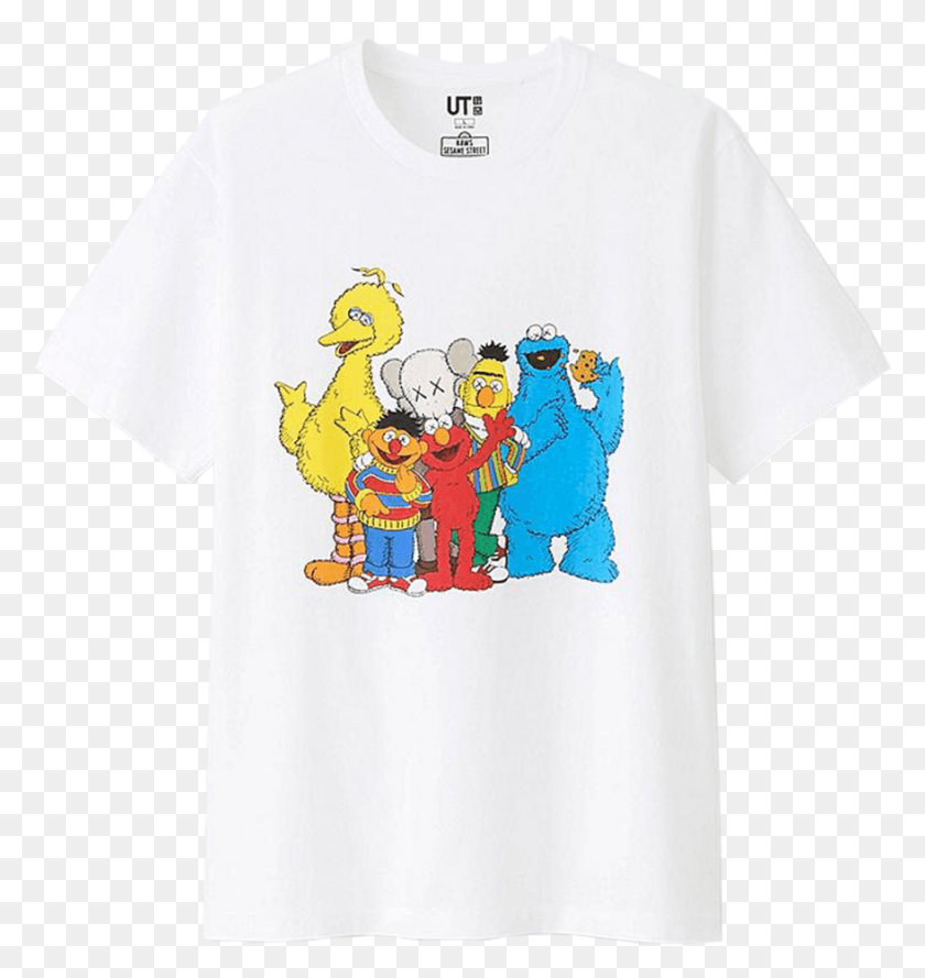 878x934 Kaws X Sesame Street Uniqlo Kaws Sesame Street Shirt, Clothing, Apparel, T-Shirt Descargar Hd Png