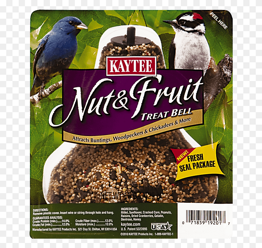 653x736 Kaytee Nut And Fruit Seed Treat Bell Kaytee, Bird, Animal, Advertisement Descargar Hd Png