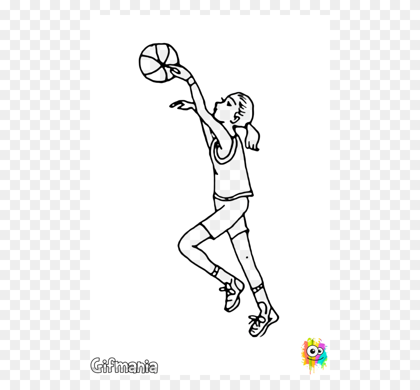 480x720 Kd Drawing Dunking Jugadora De Baloncesto Para Colorear, Человек, Человек Hd Png Скачать