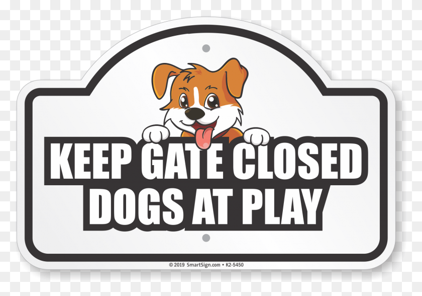 1500x1017 Keep Gate Closed Dogs At Play Dome Top Sign, Label, Text, First Aid HD PNG Download
