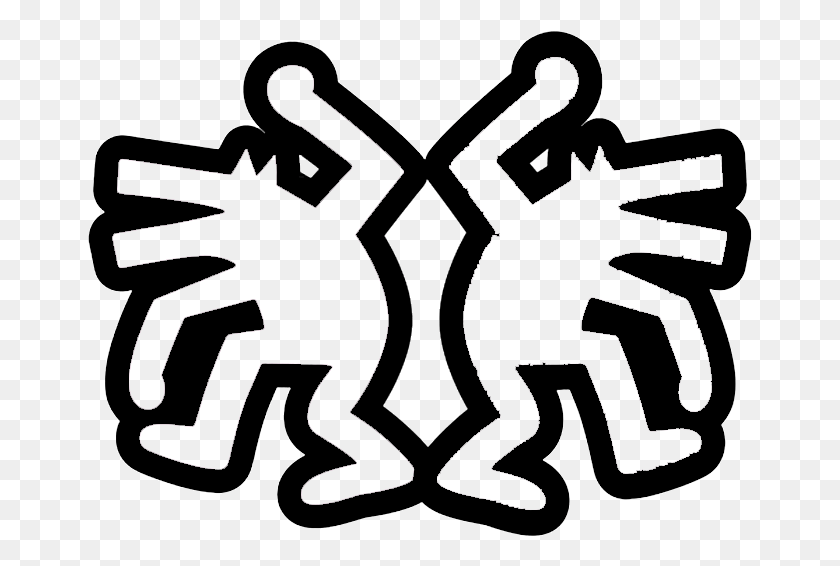 665x506 Descargar Png Keith Haring Haring Perros Bailando Emblema Negro, Símbolo, Granada, Bomba Hd Png