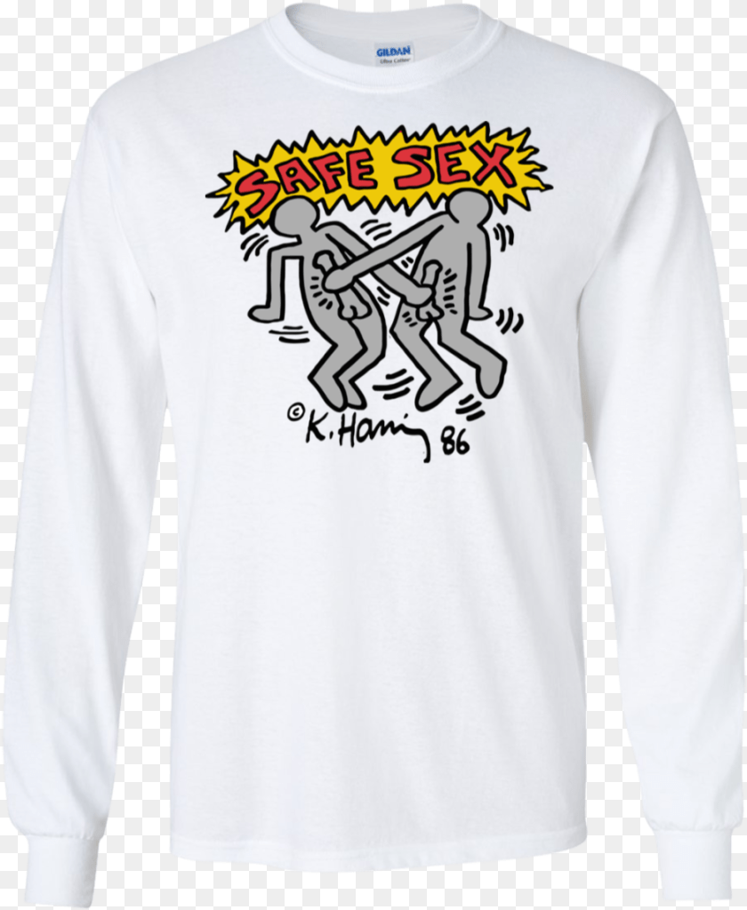 939x1145 Keith Haring Safe Sex Shirt, Clothing, Long Sleeve, Sleeve, T-shirt Sticker PNG