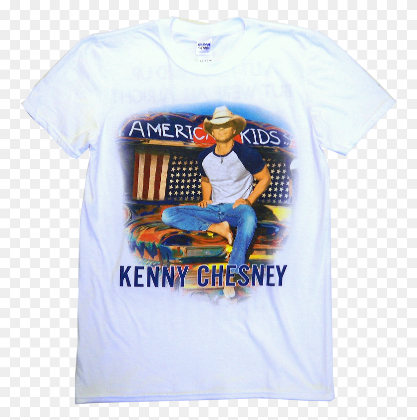 761x786 Kenny Chesney American Kids White Tee Active Shirt, Clothing, Apparel, Person HD PNG Download
