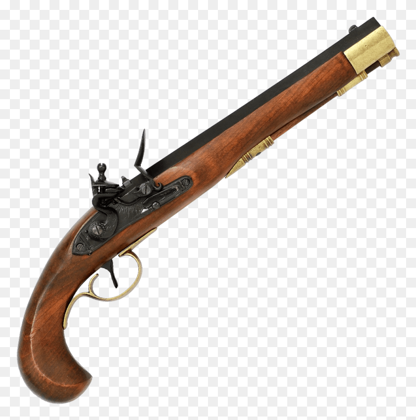 985x994 Kentucky Flintlock Pistol Usa 19th Century Xx Matchlock Pistol 16th Century, Axe, Tool, Gun HD PNG Download