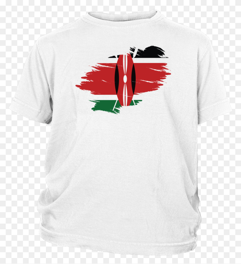 928x1025 Kenyan Flag Youth T Shirt Rlw1681 Shirt, Clothing, Apparel, T-shirt HD PNG Download