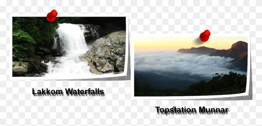 988x436 Kerala Tourist Places Waterfall, Nature, Outdoors, Water HD PNG Download
