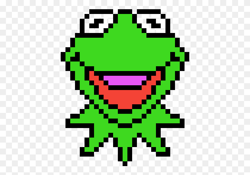 433x529 Kermit The Frog Here Perler Beads Kermit, Text, Symbol, Minecraft HD PNG Download