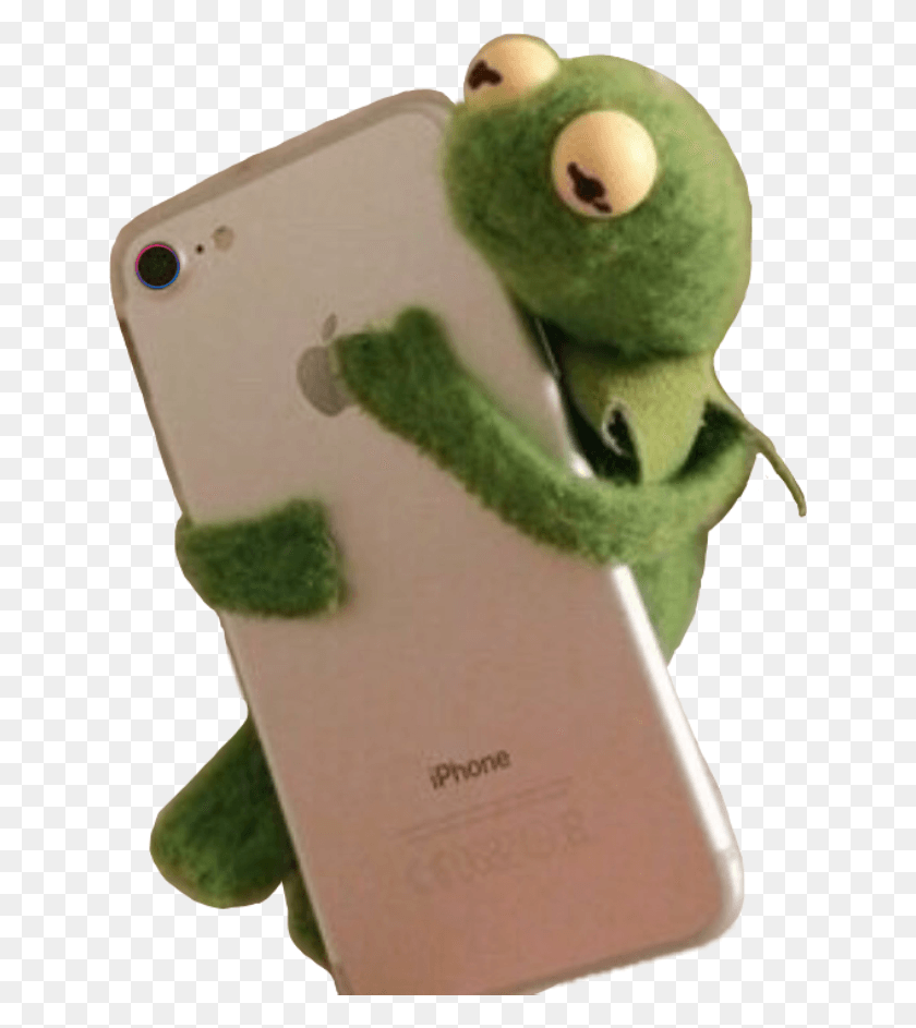 640x883 Descargar Png Kermit Ugly Sticker Kermitthefrog Kermit The Frog Abrazando El Teléfono, Teléfono Móvil, Electrónica, Teléfono Celular Hd Png