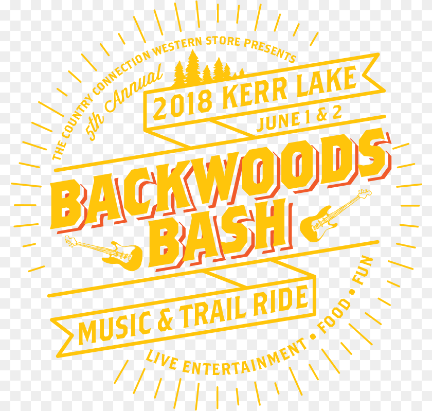 801x799 Kerr Lake Backwoods Bash Music Festival Music, Advertisement, Poster, Guitar, Musical Instrument Transparent PNG