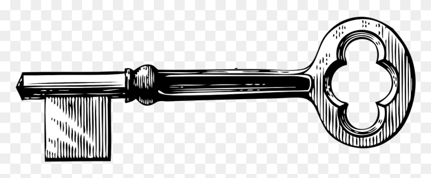 961x355 Key Clipart Black And White Keys Black And White Clip Art Skeleton Key, Weapon, Weaponry, Sword HD PNG Download