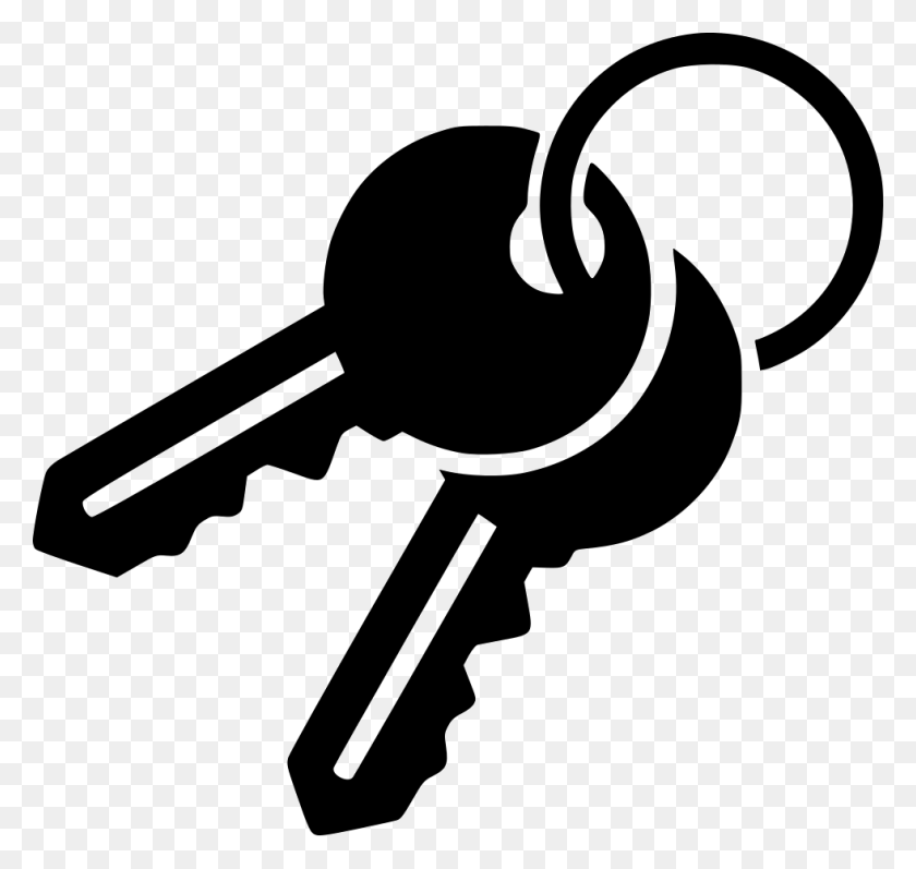 980x927 Key Icon Keychain Black And White Clipart, Hammer, Tool HD PNG Download