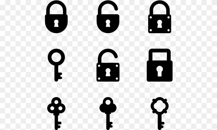 495x505 Key Set Lock Sprite, Gray Clipart PNG