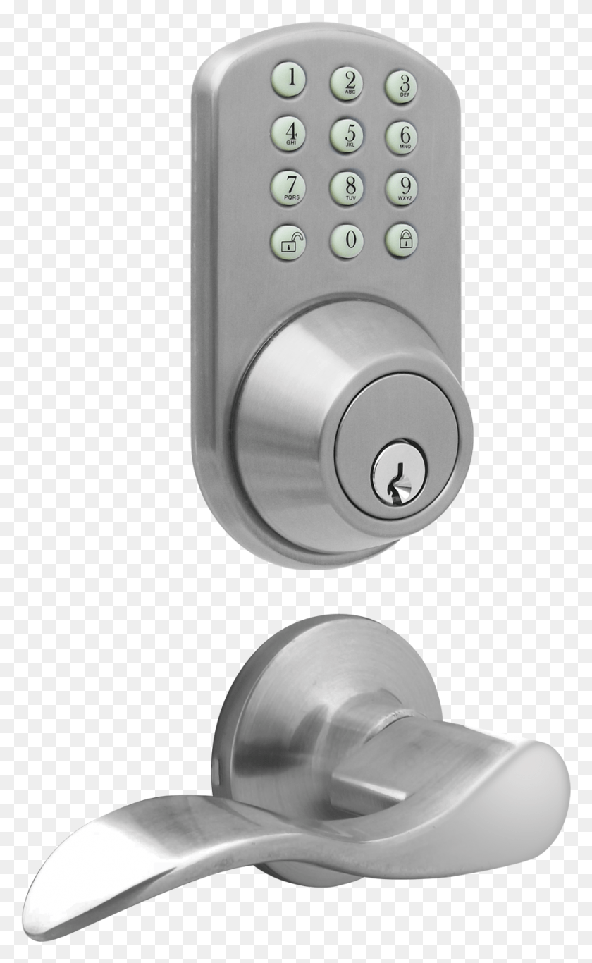 947x1586 Keyless Entry Deadbolt And Lever Handle Door Lock Combo Keypad Deadbolt Door, Remote Control, Electronics, Combination Lock HD PNG Download