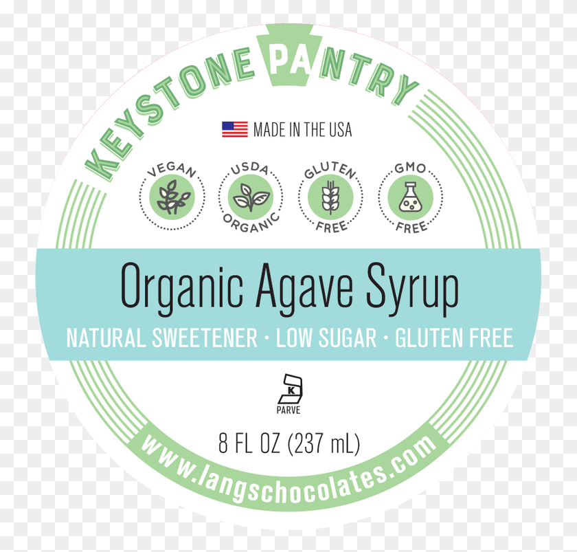 743x743 Keystone Pantry Organic Agave Syrup Circle, Label, Text, Sticker HD PNG Download