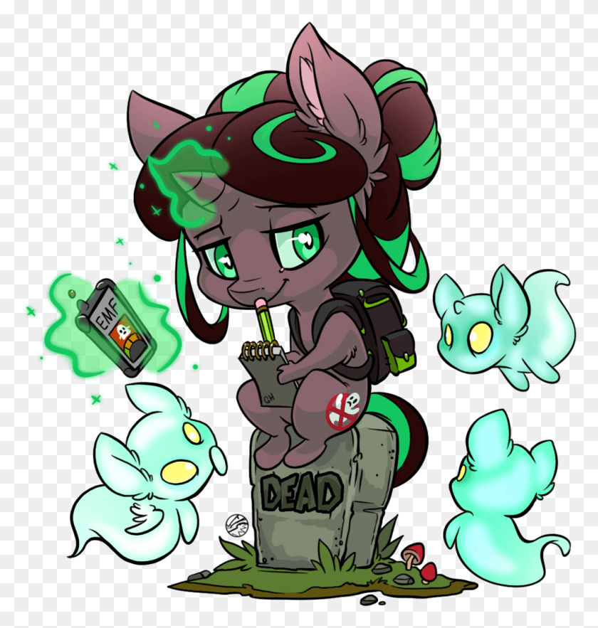 1012x1069 Kez Backpack Female Ghost Gravestone Mare Oc Cartoon, Graphics, Text HD PNG Download