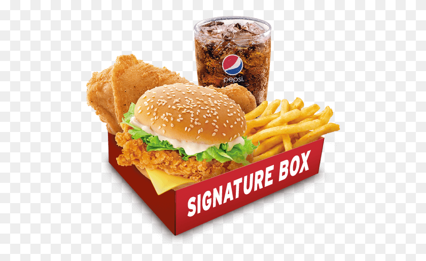 503x454 Kfc Zinger Burger Set, Food, Fries, Advertisement HD PNG Download