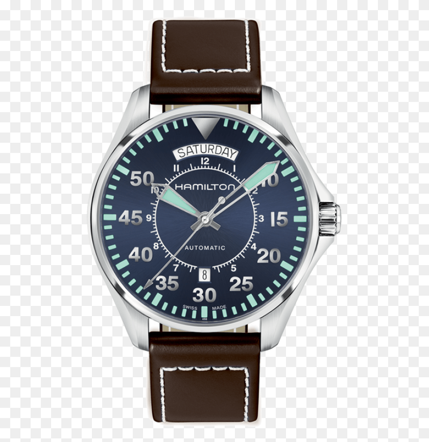 501x807 Khaki Aviation Pilot Day Date Auto Hamilton Interstellar Day Date Blue, Wristwatch HD PNG Download