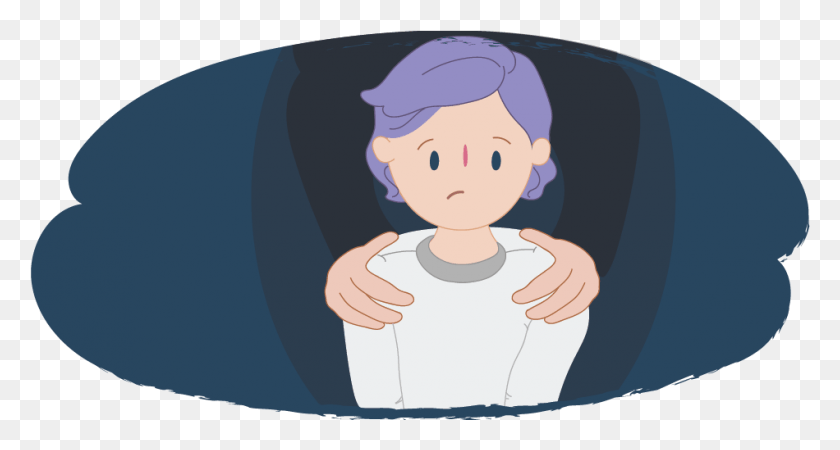 950x476 Kid Looking Worried With Adult39s Hands On Shoulders Cartoon, Person, Human, Cushion HD PNG Download
