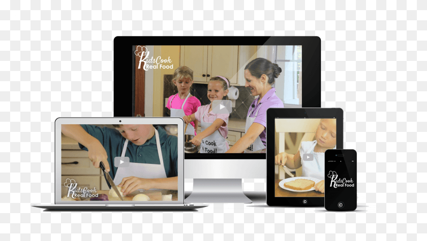2147x1145 Kids Cook Real Food Ecourse Cooking Class For Kids Cooking School, Person, Mobile Phone, Electronics HD PNG Download