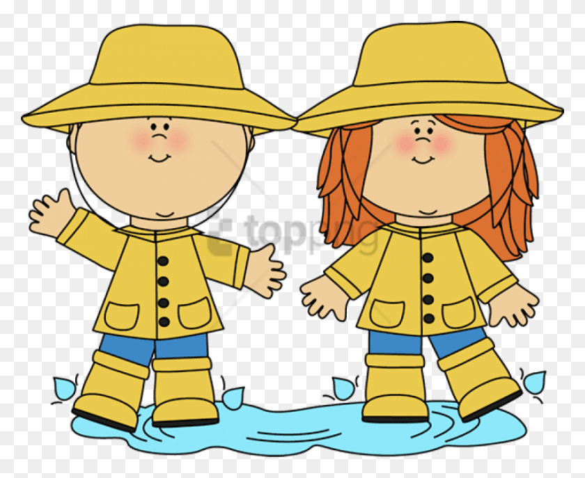 850x684 Kids In Rain Images Background Kids In Rain Clip Art, Clothing, Apparel, Coat HD PNG Download