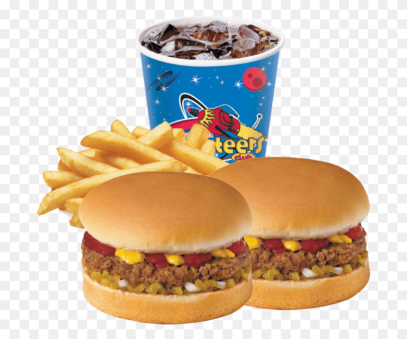 690x640 Kids Mini Hamburger Meal Johnny Rockets Kids Menu, Burger, Food, Fries HD PNG Download